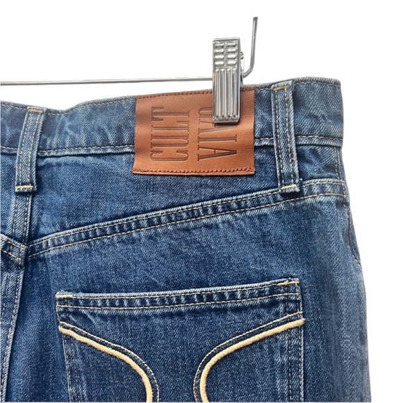 NWT Gap x Cult Gaia High Rise Stride Chain Jeans in Blue Size 28 - Picture 8 of 10